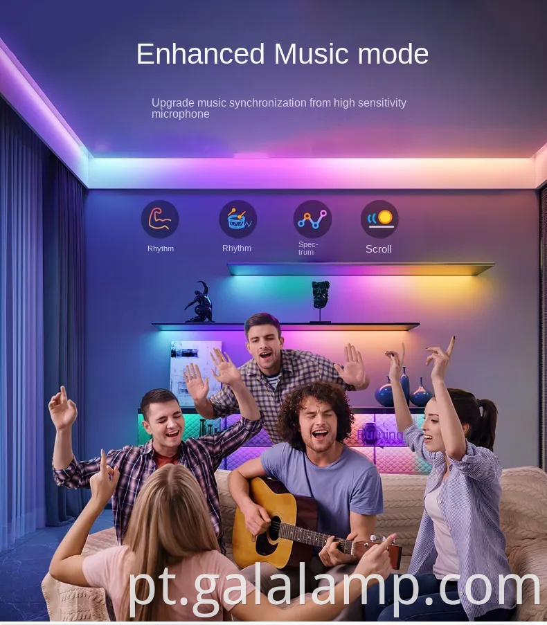 Luzes de cordas LED RGB inteligentes para decoração interna e externa